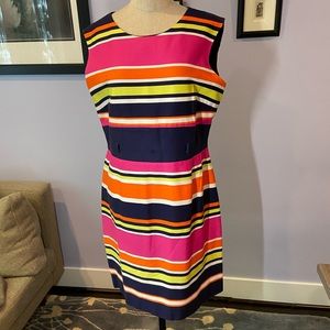 Tahari multi-colored striped dress